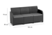 Keter - Rosalie 3 seater Sofa Lounge Set - Graphite/Cool Grey (249587) thumbnail-2