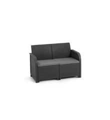 Keter - Rosalie 2 seater Garden Sofa - Graphite/Cool Grey (249600)