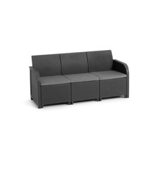 Keter - Rosalie 3 seater Garden Sofa - Graphite/Cool Grey (249599)