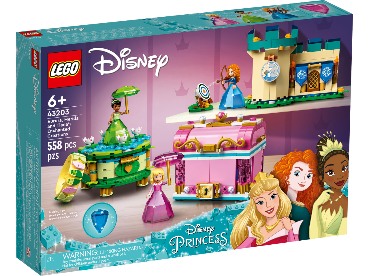 Køb LEGO Disney - Aurora, Merida og Tiana's Fortryllende Kreationer (43203) Fri fragt