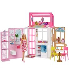 Barbie - Hus m. Dukke og møbler (HCD48)
