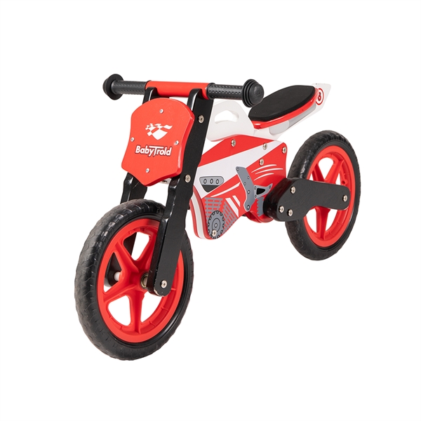 Babytrold - Bike & Balancebike in Wood - Red Motorbike