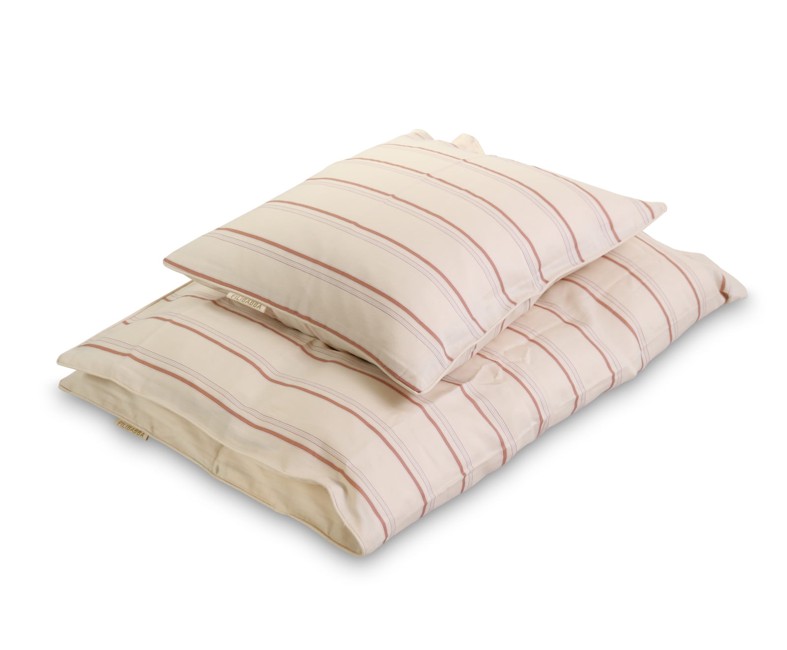 Filibabba - GOTS Organic Bedding 140 x 200 cm - Balance stripes Rose