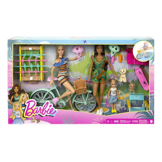 Barbie - Holiday Fun Doll, Bicycle and Accessories (GXF32)