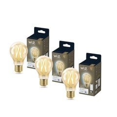 WiZ - 3xA60 Amber Lamp E27 Instelbaar Wit - Bundel