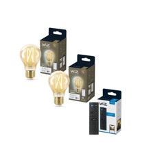WiZ - 2xA60 Amber Lamp E27 Instelbaar Wit & Afstandsbediening - Bundel
