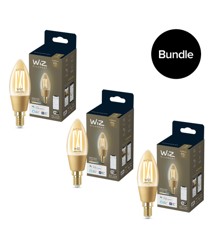 WiZ 3xC35 Amber Candle E14 Einstellbares Filament - Bundle