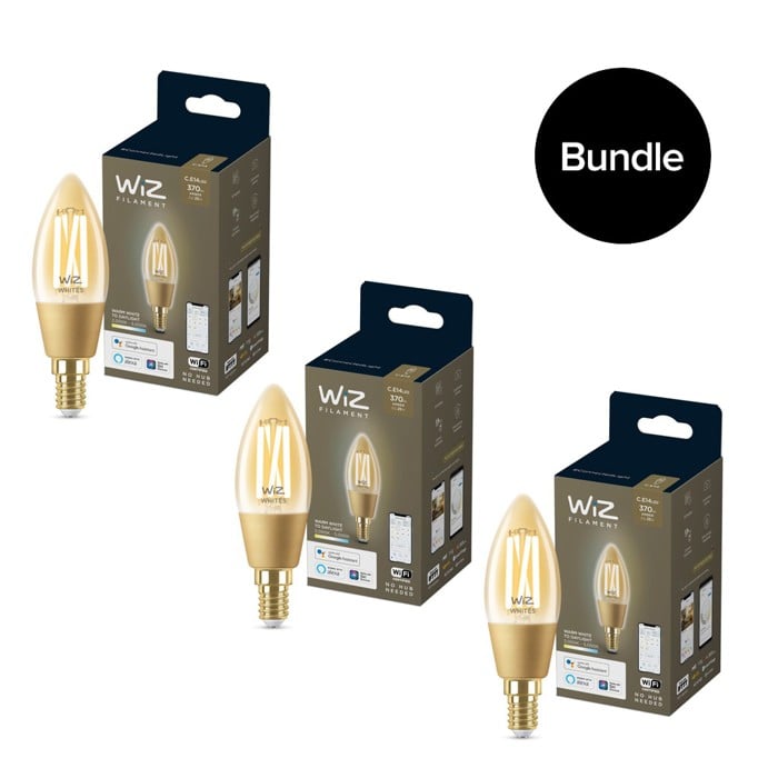 WiZ - 3xC35 Amber Candle E14 Tunable Filament - Bundle
