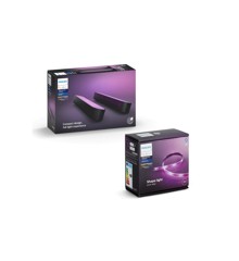 Philips Hue - Play Light Bar 2-Pack Black & Lightstrip Plus Starter Pack - Bundle