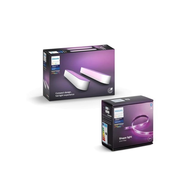 Philips Hue - Play Light Bar 2-pack Vit & Lightstrip - Paket