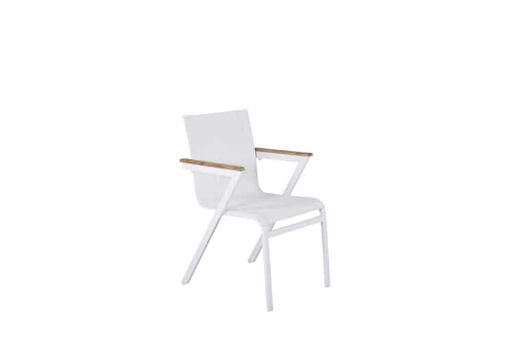 Venture Design - Mexico Garden Chair -  Alu/Textilene/Teak box - White/White (6183-400)