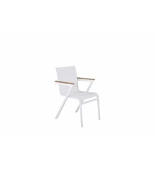 Venture Design - Mexico Garden Chair -  Alu/Textilene/Teak box - White/White (6183-400)