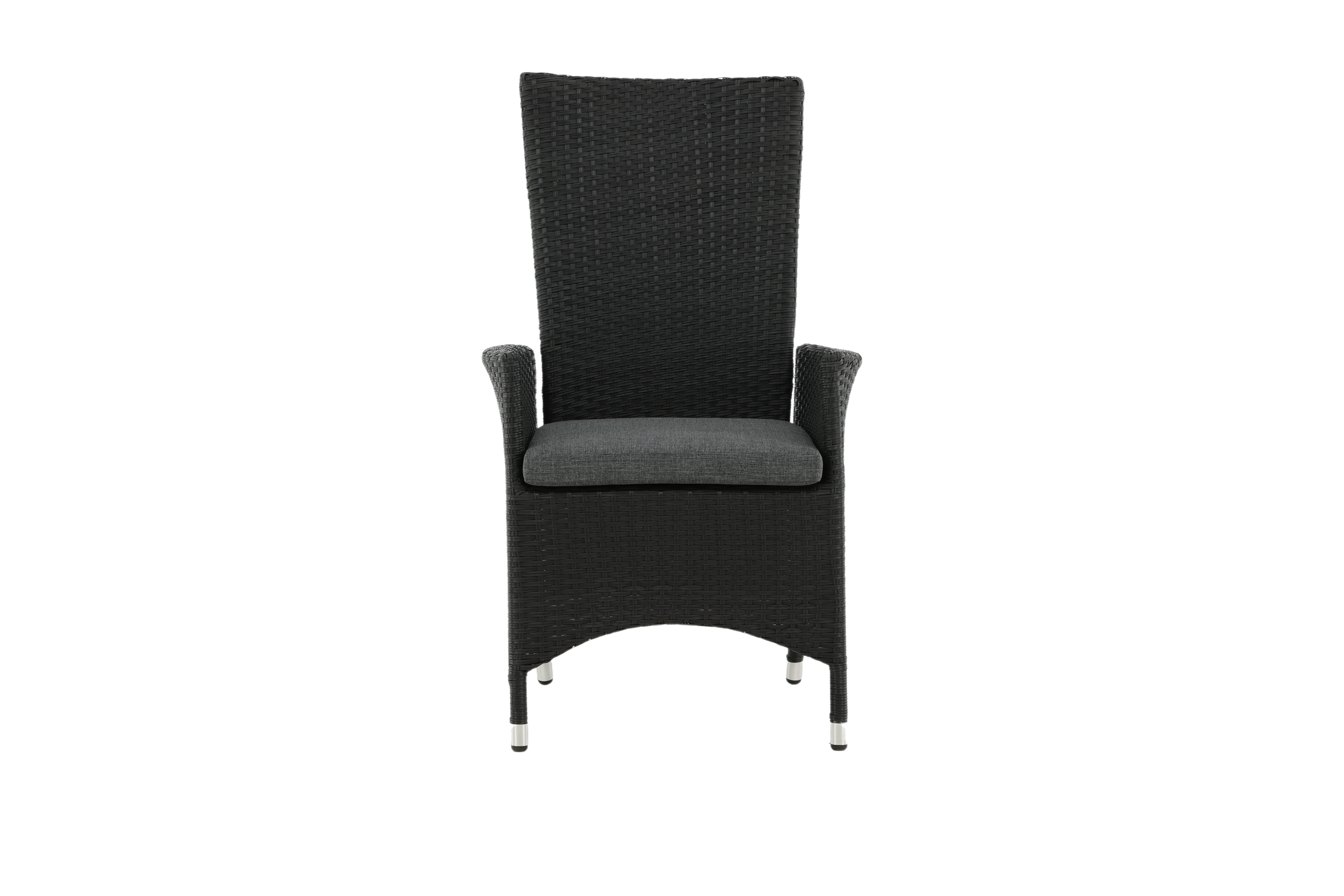 Venture Design - Padova Garden Recliner Chair with Cushion - Alu/Rattan - Black/Grey (7230-001)