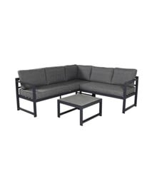 Venture Design - Salvador Garden Corner Sofa with Cushion - Alu/Metal - Black /Grey (4160-408)