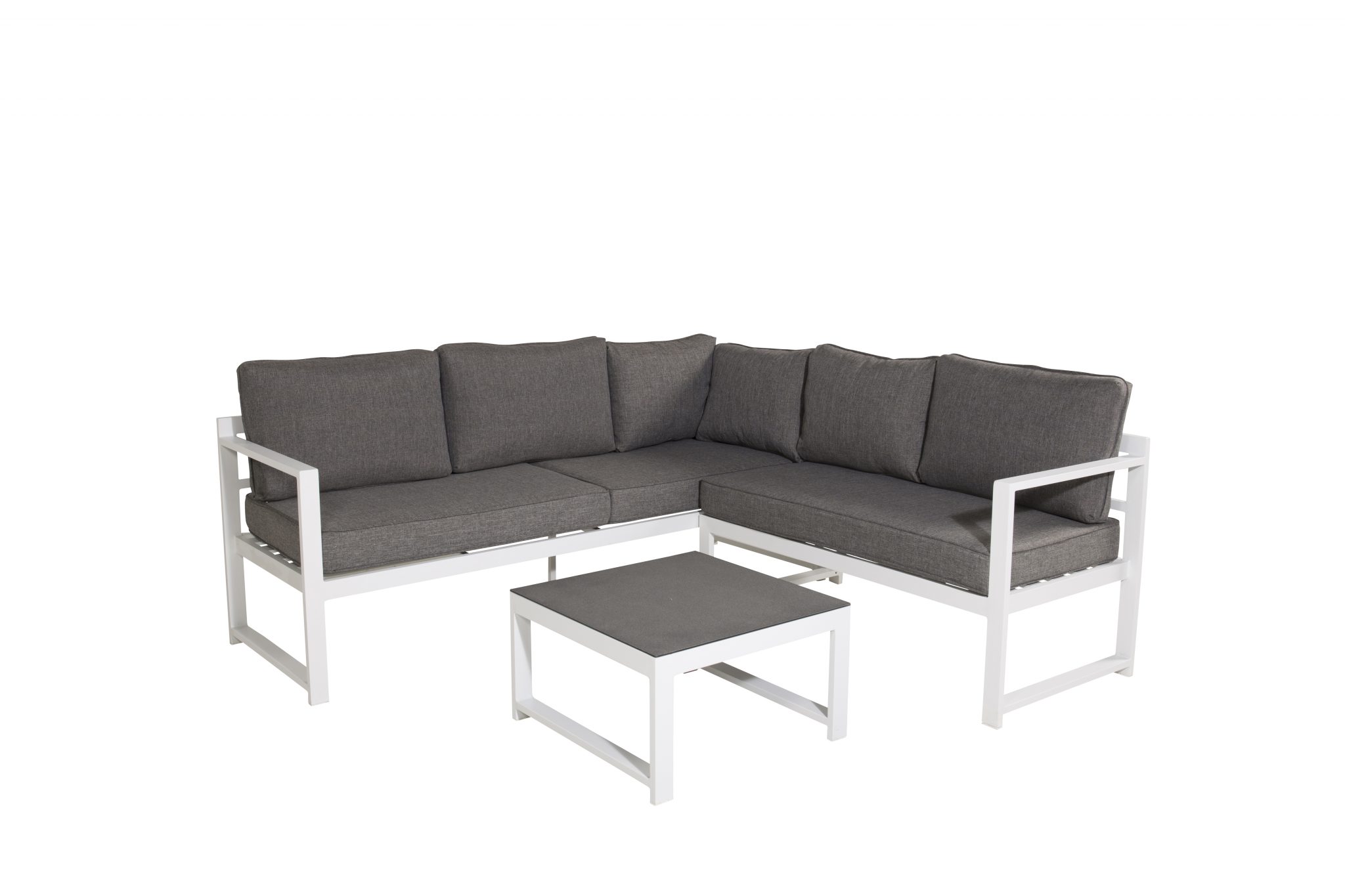 Venture Design - Salvador Garden Corner Sofa with Cushion - Alu - White/Grey (4160-400)