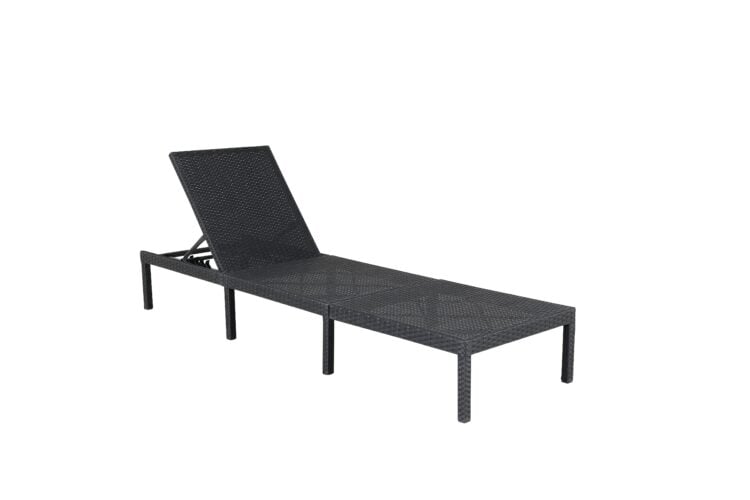 Venture Design - Bilbao Sun Bed with Cushion - Rattan - Black/Grey (1006-001)