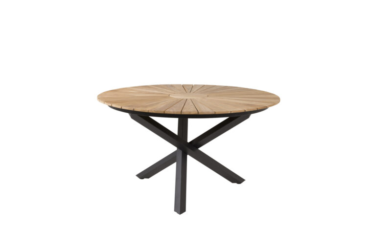 Venture Design - Mexico Garden Table ø 140 cm - Alu/Teak - Black (6061-520)