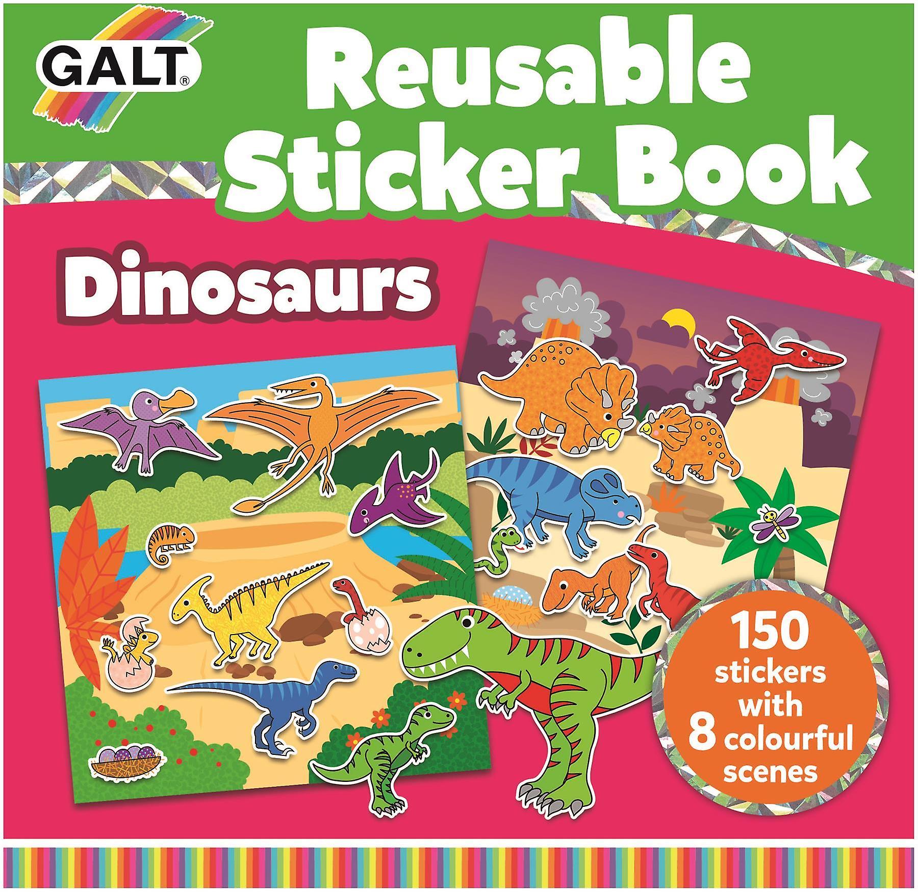 Galt – Genanvendelig klistermærkebog – Dinosaurer
