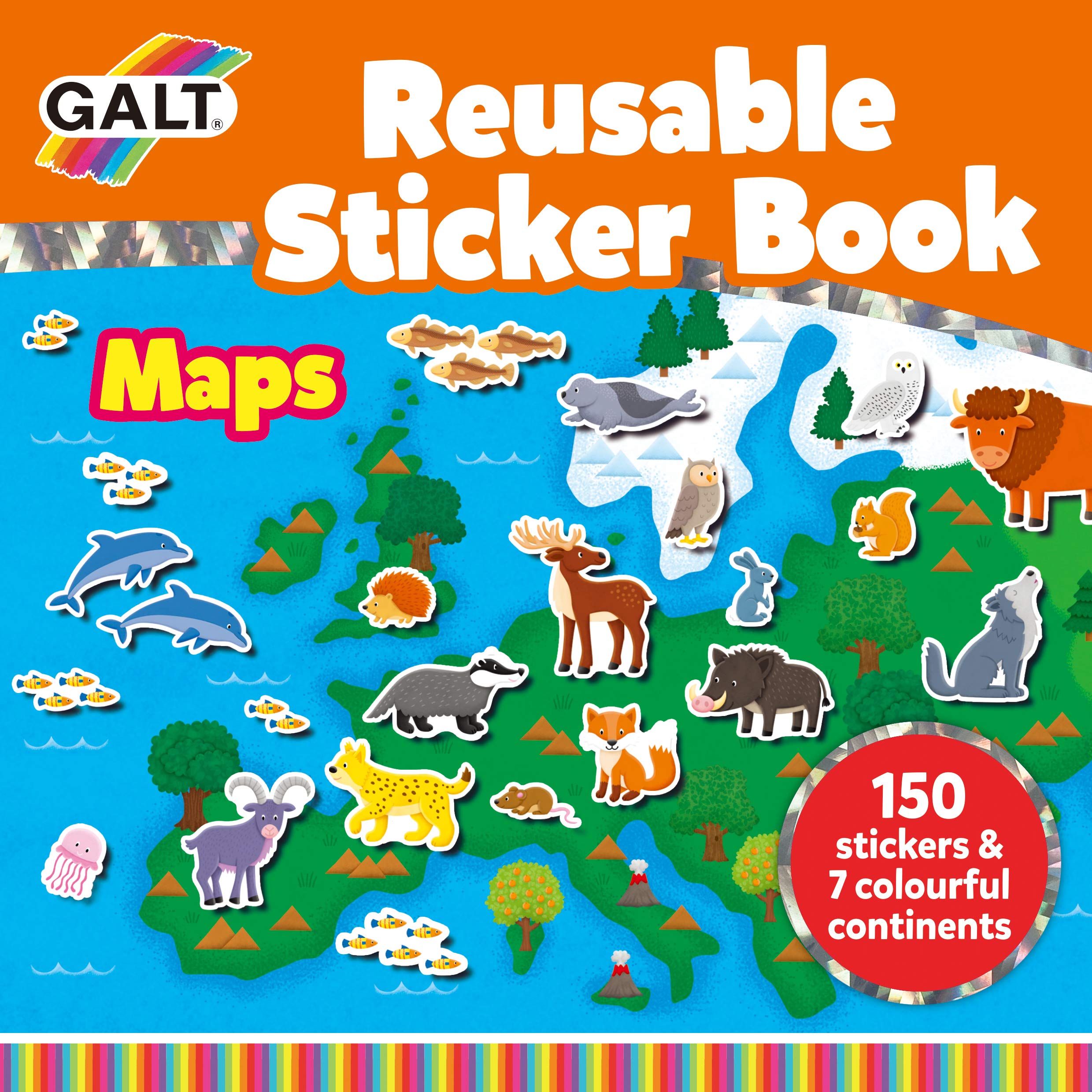 Galt - Reusable Sticker Book - Maps (55-1005287) - Leker