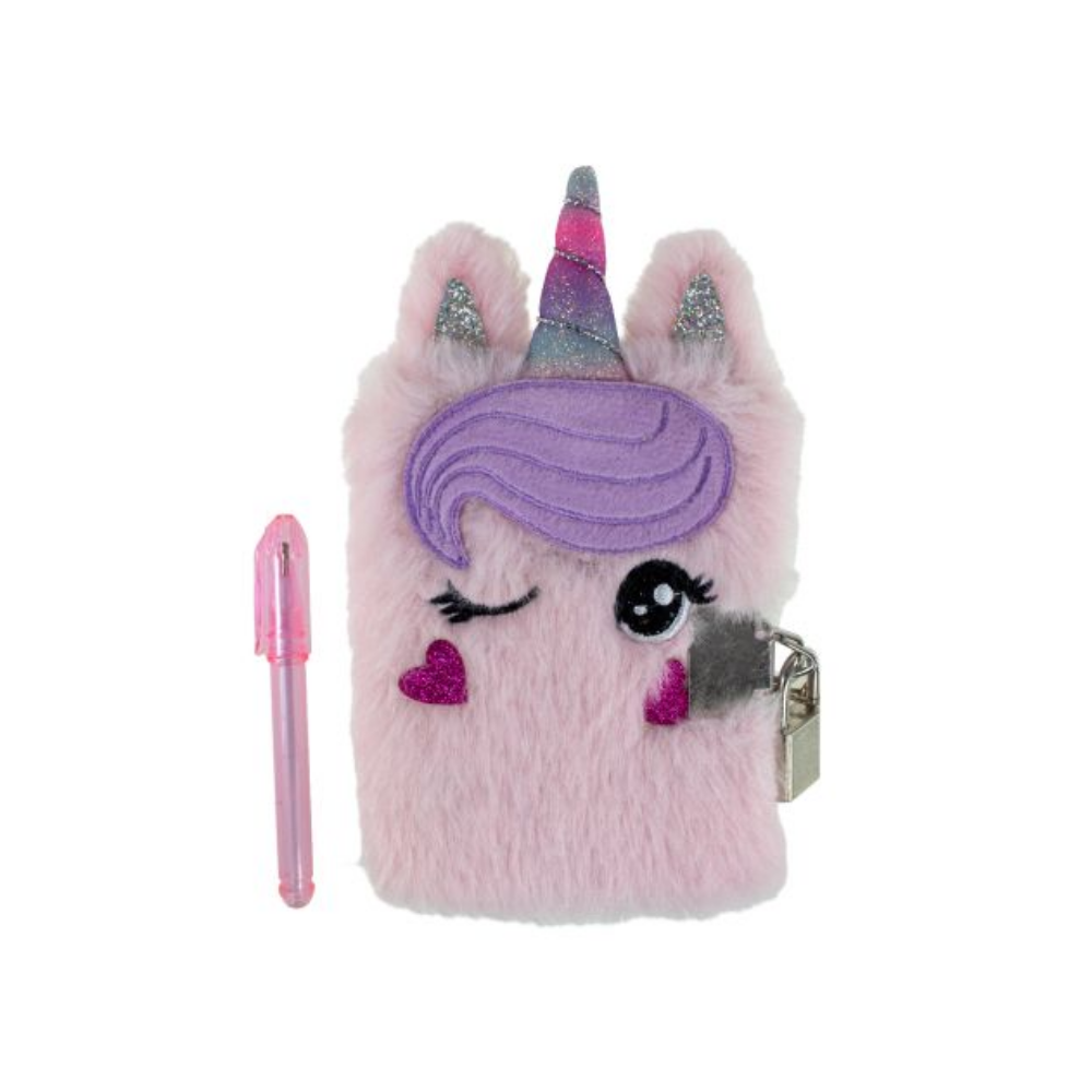 Tinka - Mini Plush Diary with Lock - Unicorn (8-802132)