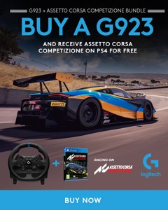 Logitech - ​G923 Racing Wheel and Pedals + Assetto Corsa Competizione - PS4 GAMES BUNDLE