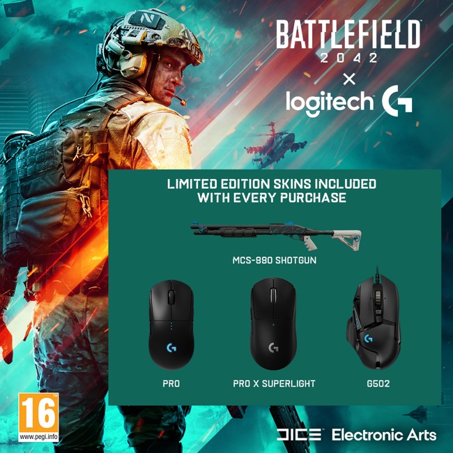 Logitech - G PRO Wireless Gaming Mouse +Battlefield PC SKIN bundle