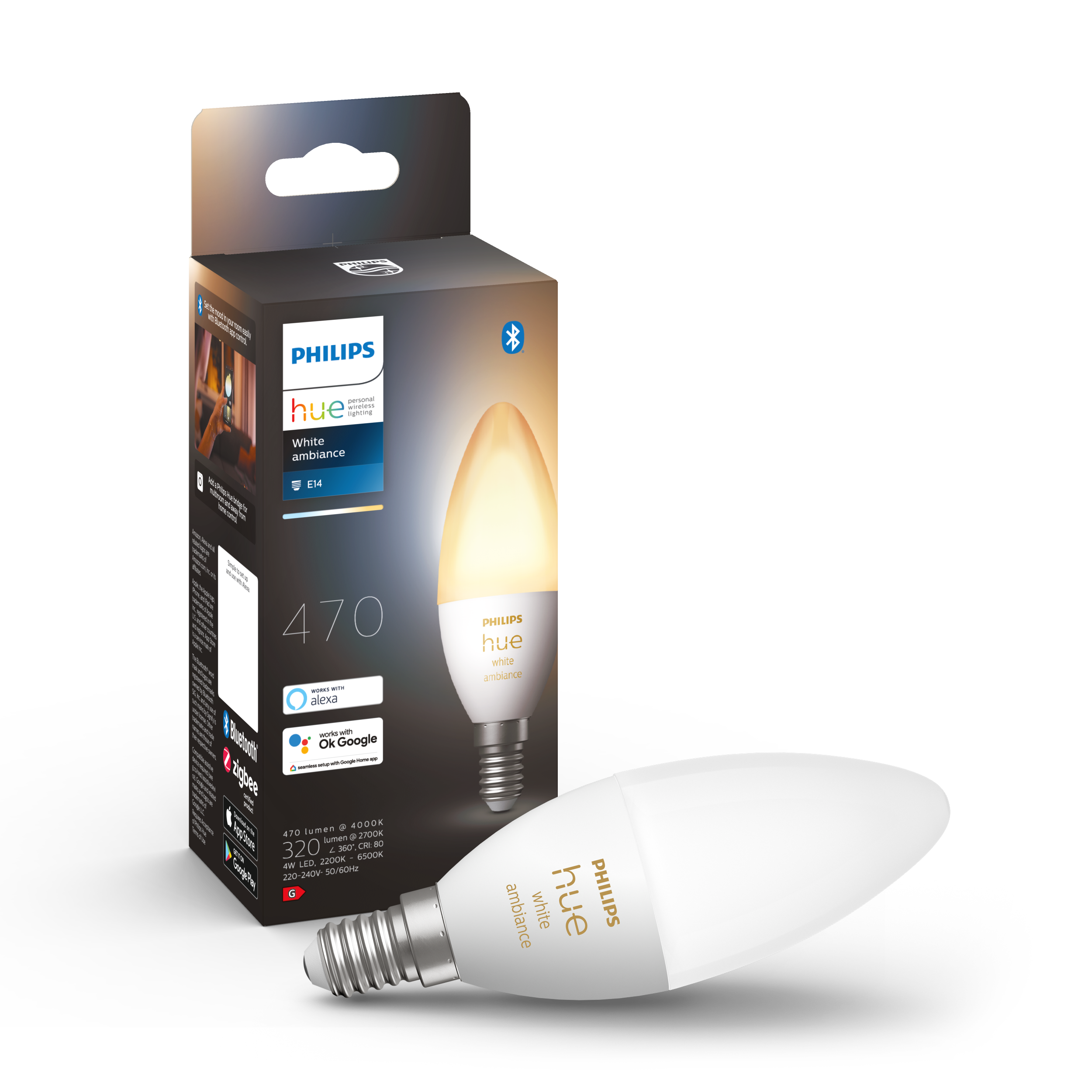 Philips Hue - E14 Enkel Pære - White Ambiance