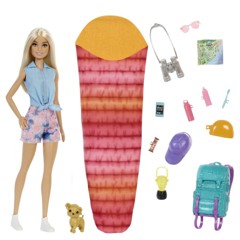 Barbie - Camping Doll with Puppy - Malibu (HDF73)