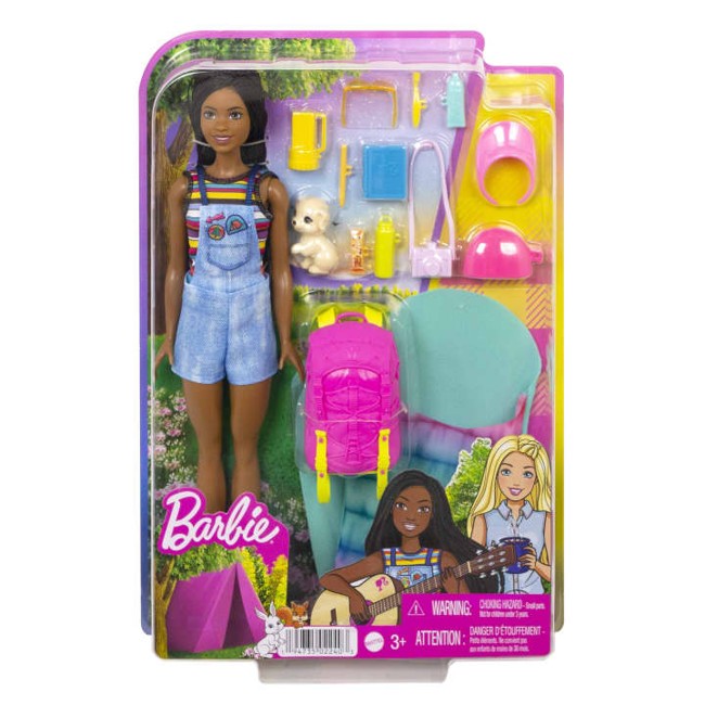 Barbie - Camping Doll with Puppy - Brooklyn (HDF74)