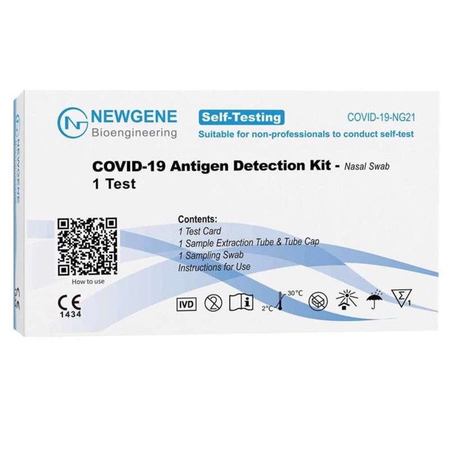 Newgene - Covid-19 SARS-CoV-2 Antigen Hurtigtest til Privatbrug/Selvtest