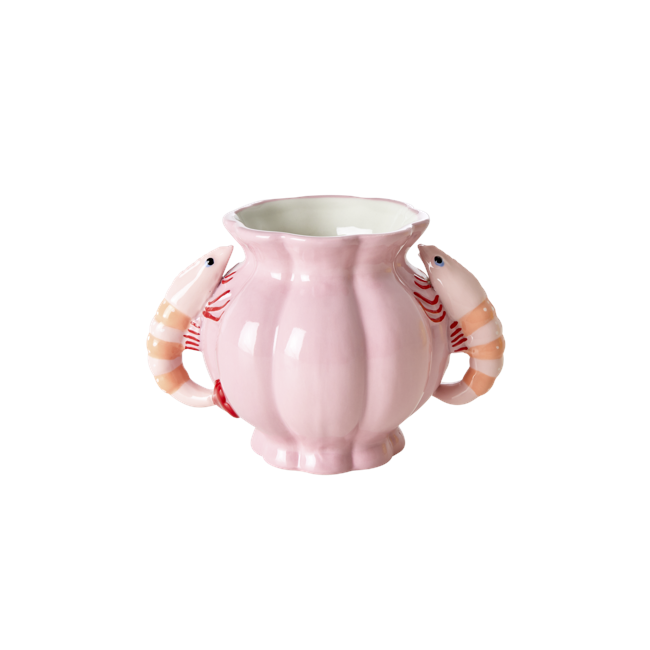 Rice - Ceramic Vase w. Shrimps - S