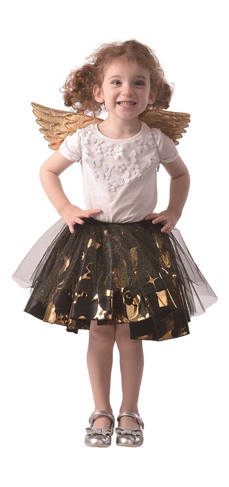 Childrens Costume - Tutu and Wings - Gold (96430)