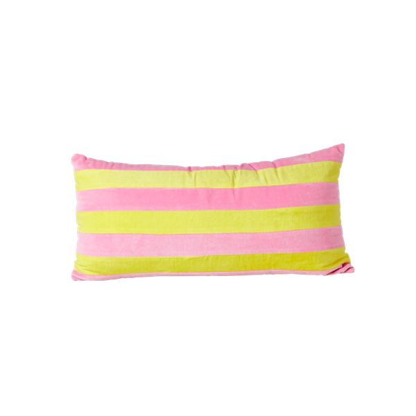 Rice - Rectangular Cushion - Medium  Pink & Yellow Stripe