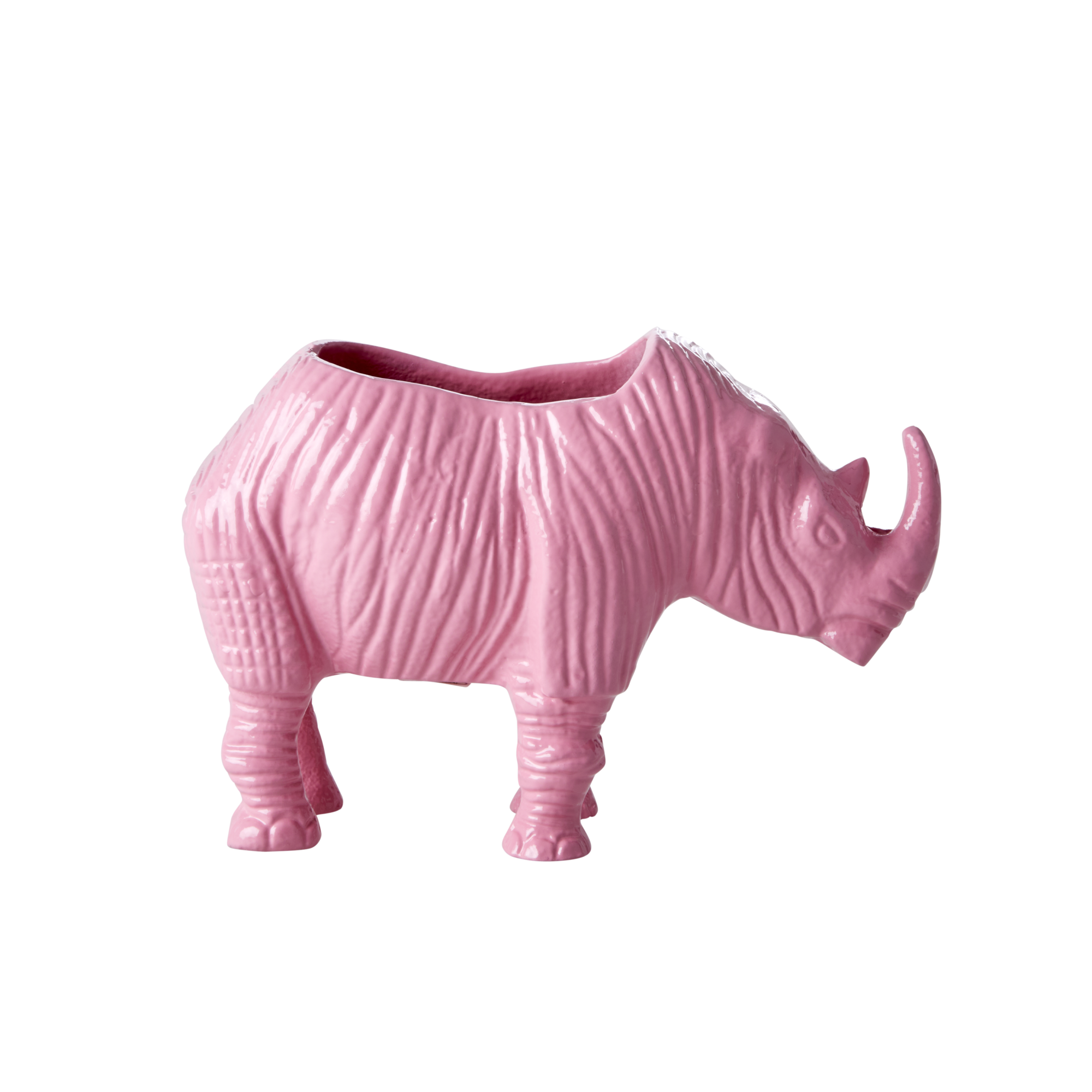Rice - Metal Rhino Planter - Pink