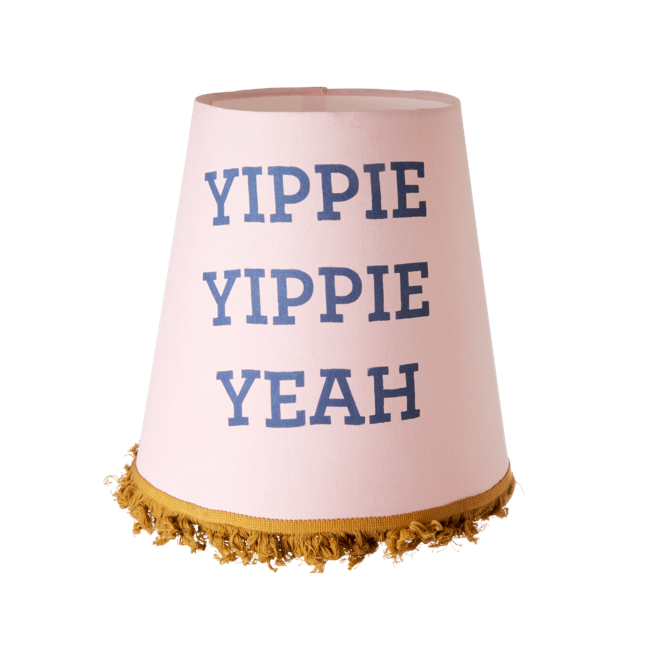 Rice - Lamp Shade  'YIPPIE YIPPIE YEAH' Large Dia 18 cm - Pink