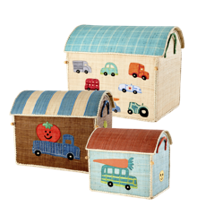 Rice - Large Set of 3 Toy Baskets - Cars