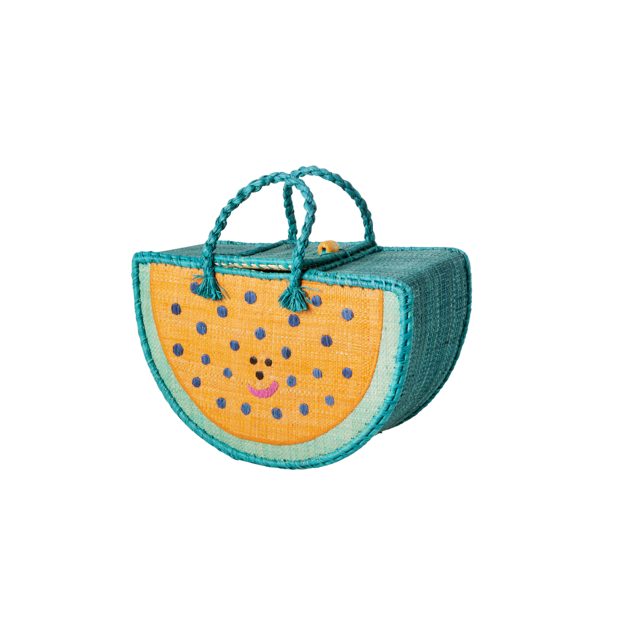 Rice - Raffia Watermelon Shape Bag - Small