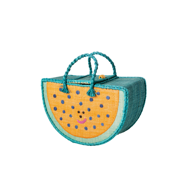 Rice - Raffia Watermelon Shape Bag - Small