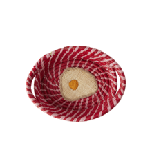 Rice - Raffia Oval Bread Basket - Red Fried Egg