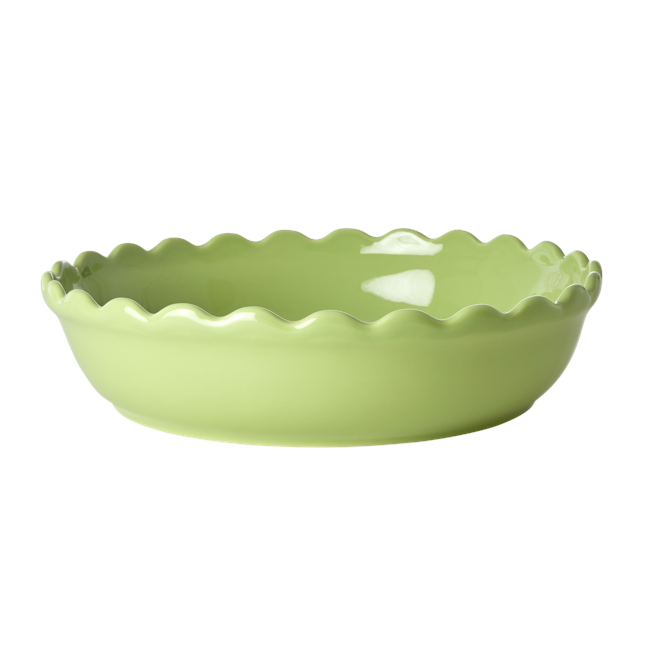 Rice - Stoneware Pie Dish - Neon Green M
