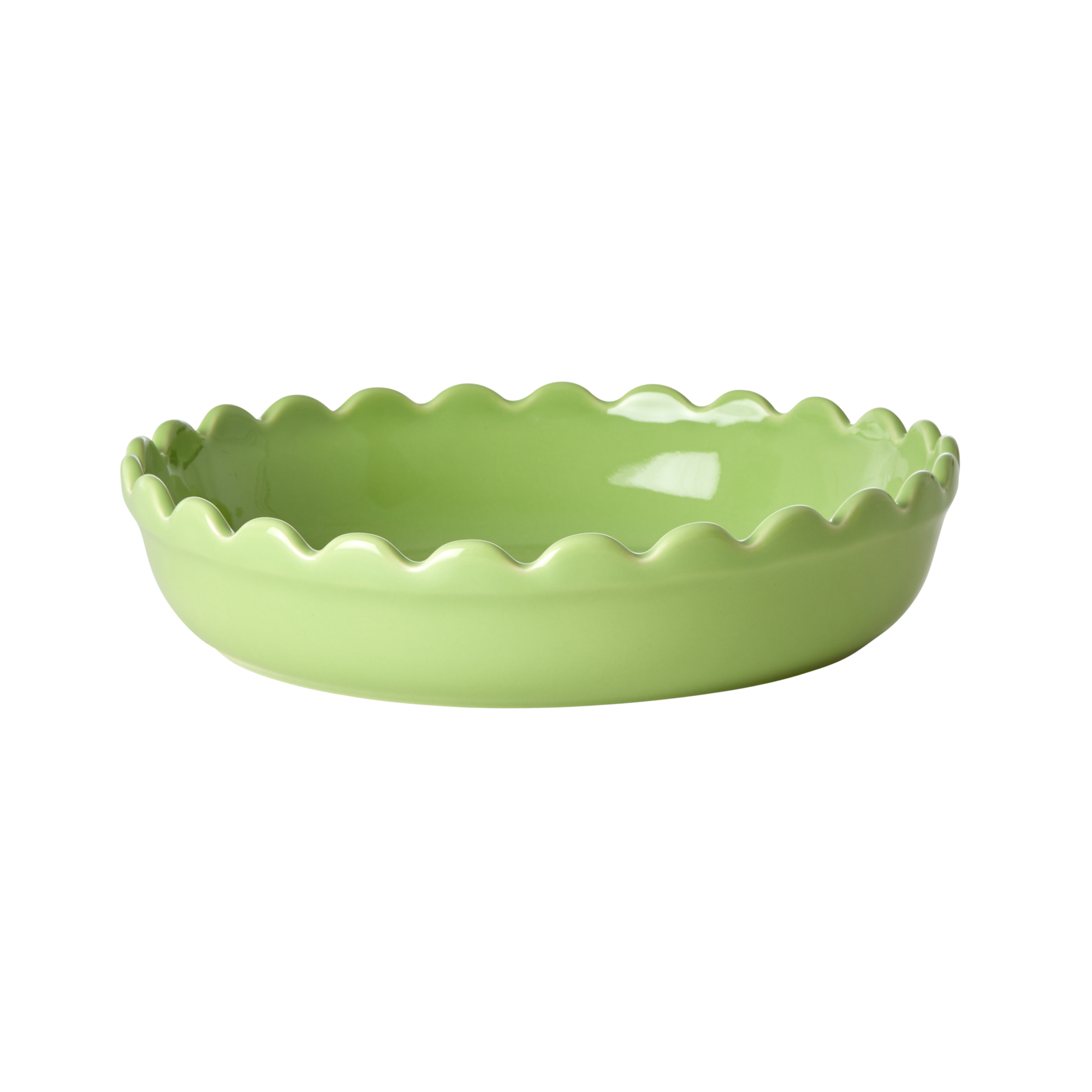 Rice - Stoneware Pie Dish - Neon Green S