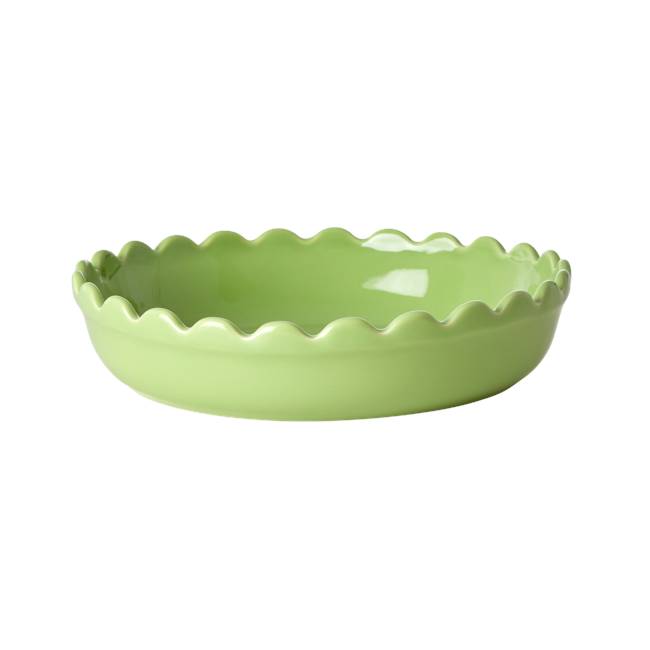 Rice - Stoneware Pie Dish - Neon Green S