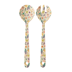 Rice - Melamine Salad Spoon & Fork - Wild Flowers Print