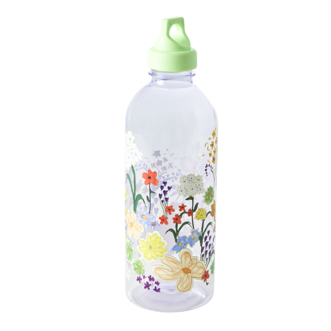 Rice - Plastic Drinking Bottle - Painted Flower Print