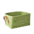 Rice - Raffia Rectangular Basket w. Leather Handle -  Soft Green thumbnail-1