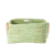 Rice - Raffia Rectangular Basket w. Leather Handle -  Soft Green thumbnail-2