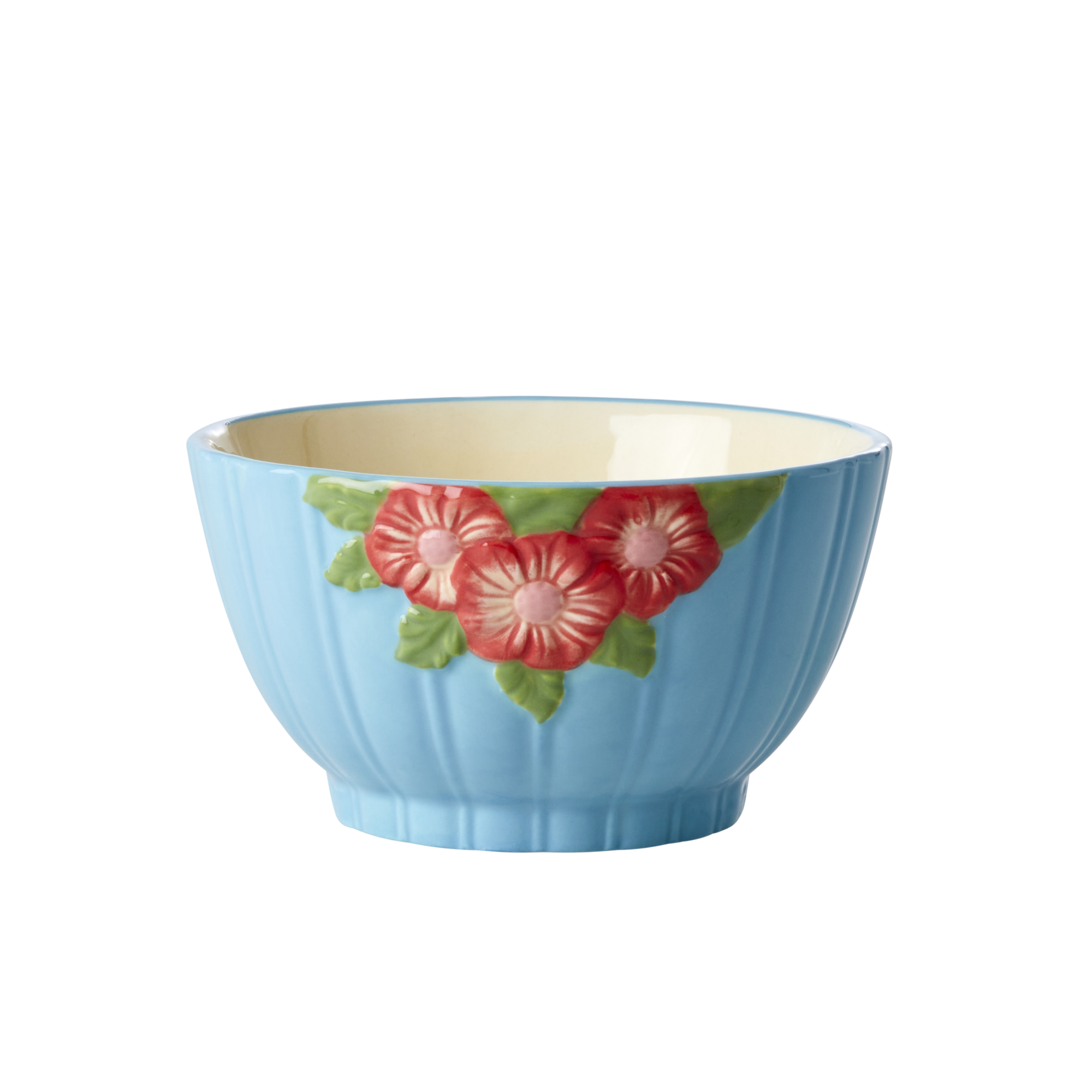 Rice - Ceramic Bowl with Embossed Flower Design Small -  Mint