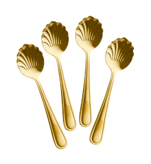 Rice - Stainless Steel Seashell Teaspoon Set of 4 - Gold