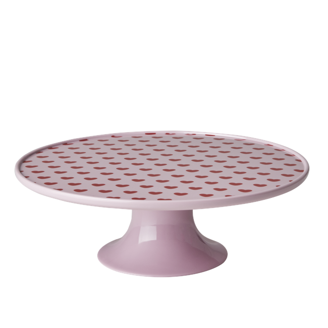 Rice - Melamine Cake Stand Low - Sweet Hearts Print