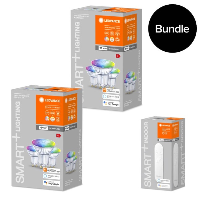 Ledvance - 2x RGBW GU10 3pack + Remote WiFi - Bundle